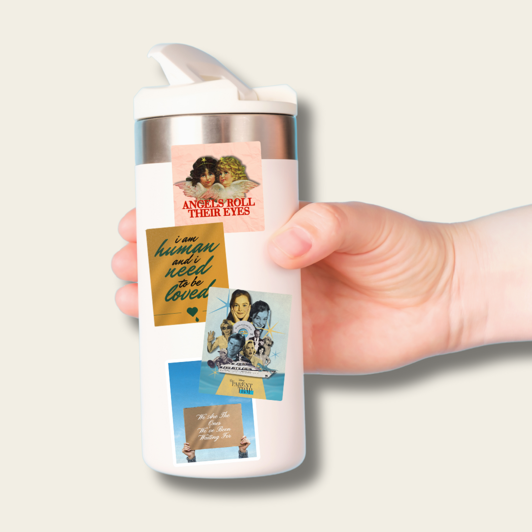 angels roll their eyes fiorucci sticker