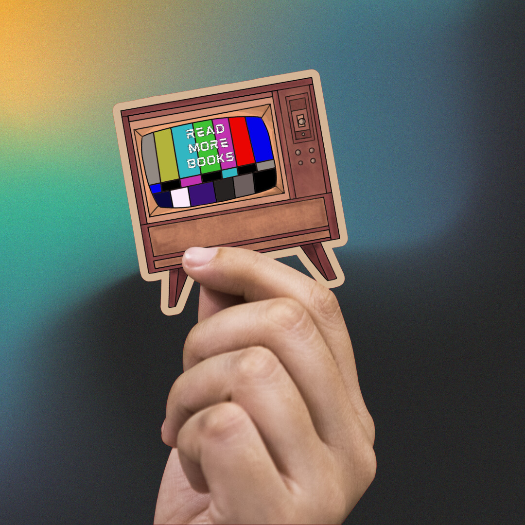 read more books tv sticker