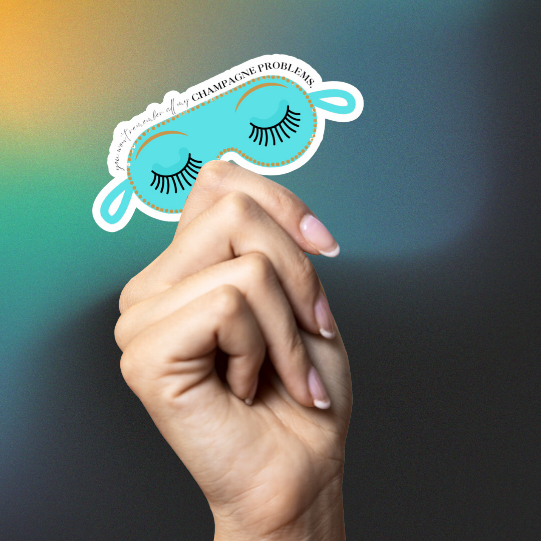 champagne problems // breakfast at tiffany's mashup sticker