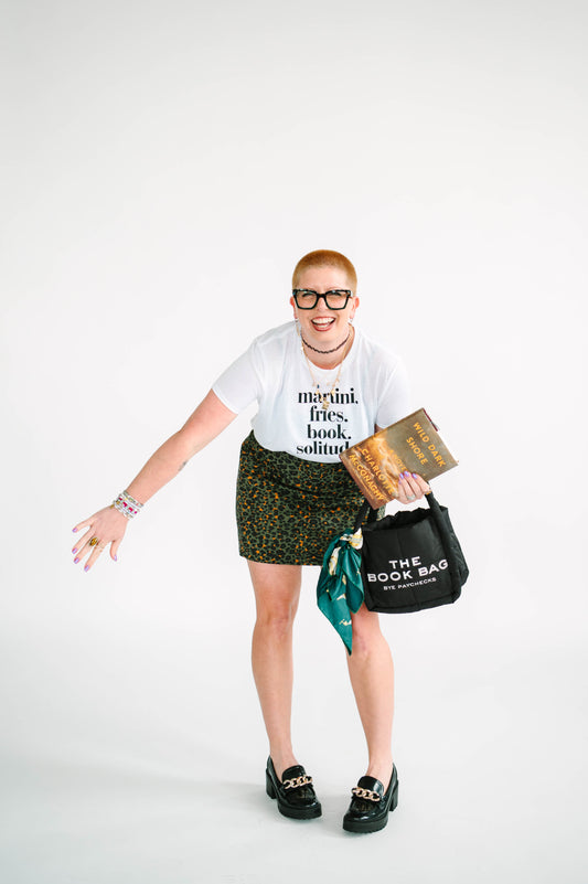 martini fries books solitude cropped tee