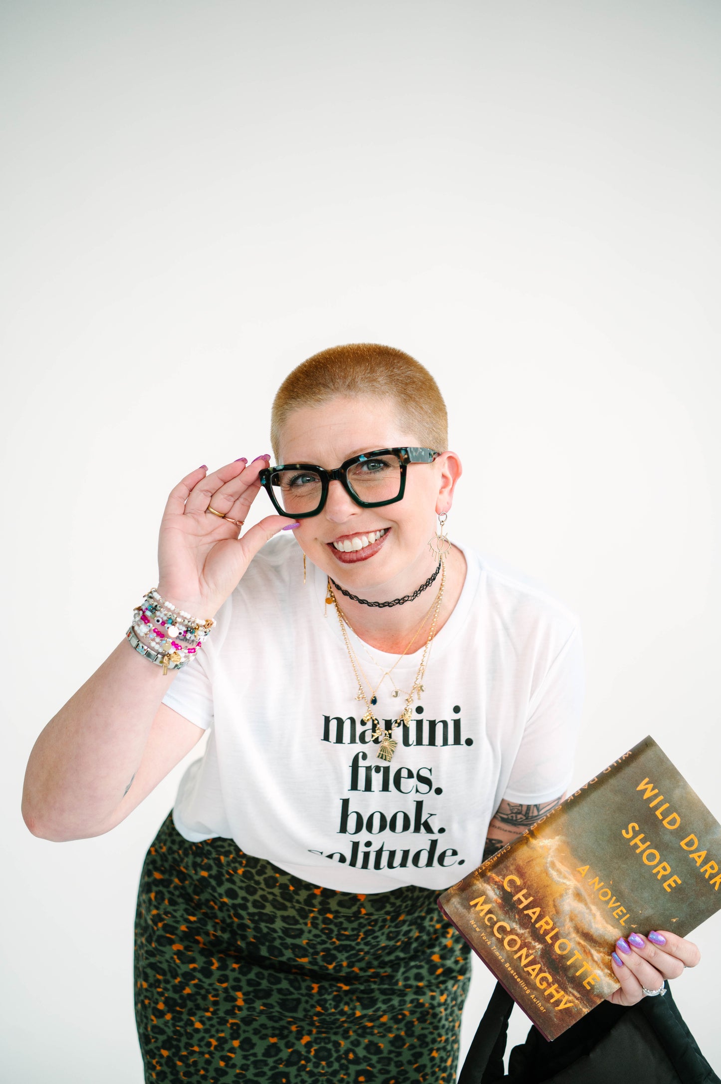 martini fries books solitude cropped tee