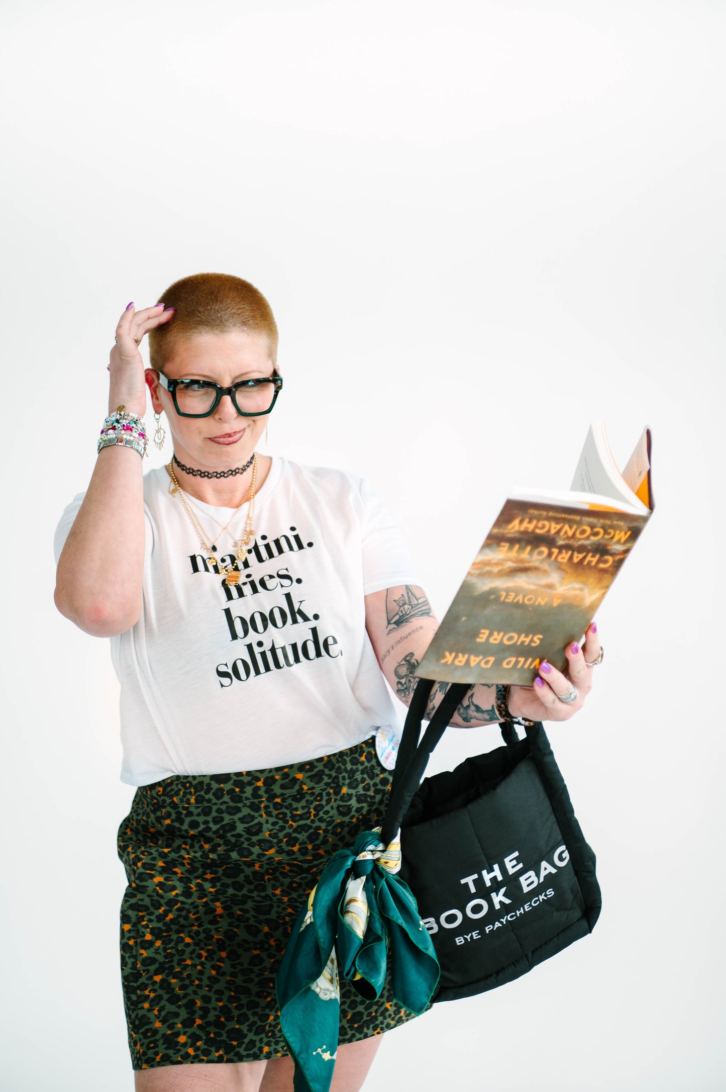 martini fries books solitude cropped tee