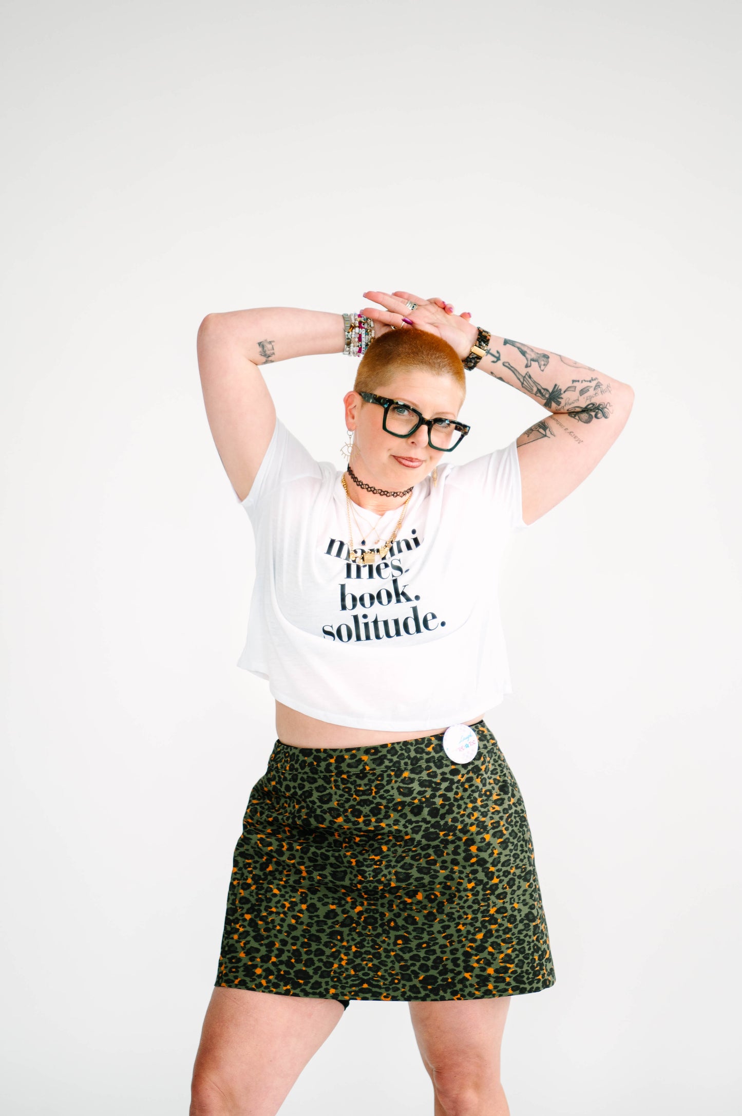 martini fries books solitude cropped tee