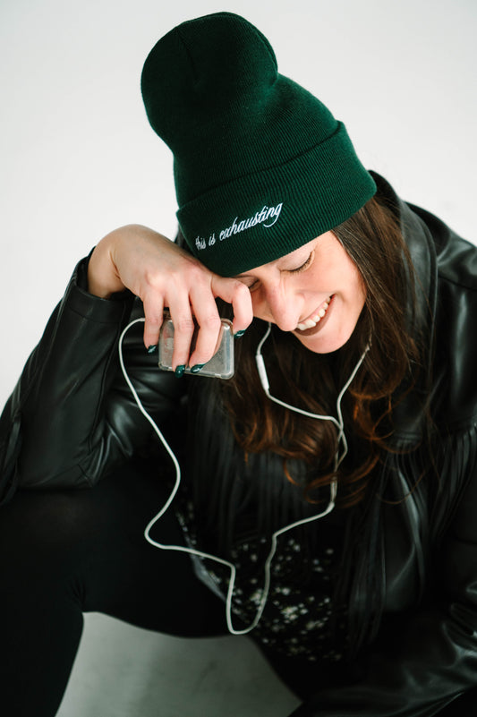 this is exhausting beanie