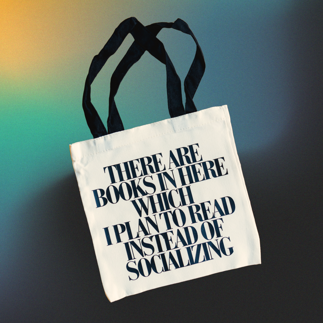 there are books in here book-perfect mini tote