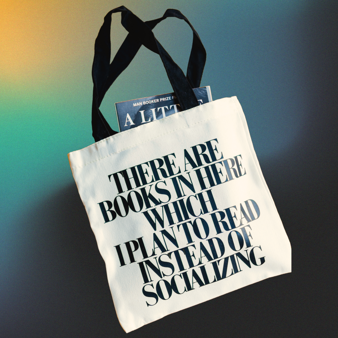 there are books in here book-perfect mini tote