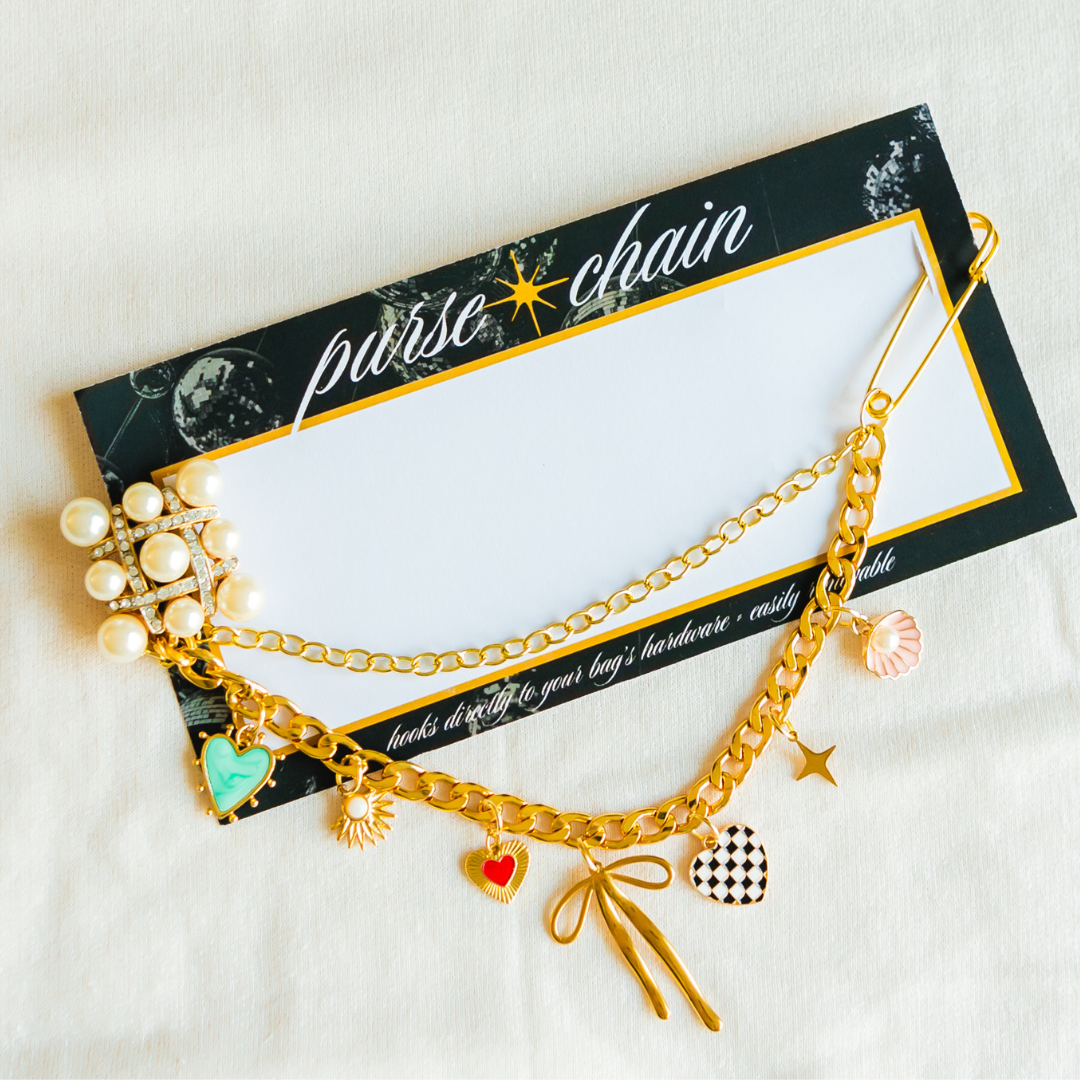 pearlie girlie // purse chain with charms