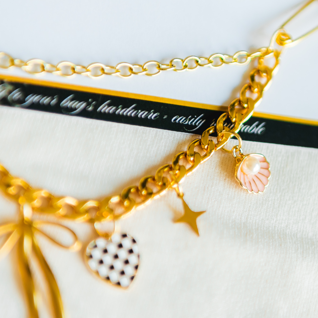 pearlie girlie // purse chain with charms