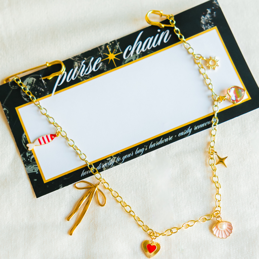 bow baby // purse chain with charms