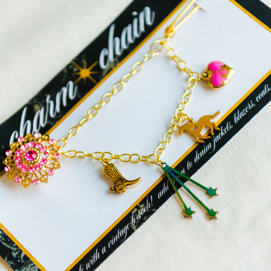 pink pony club // charm chain with brooch