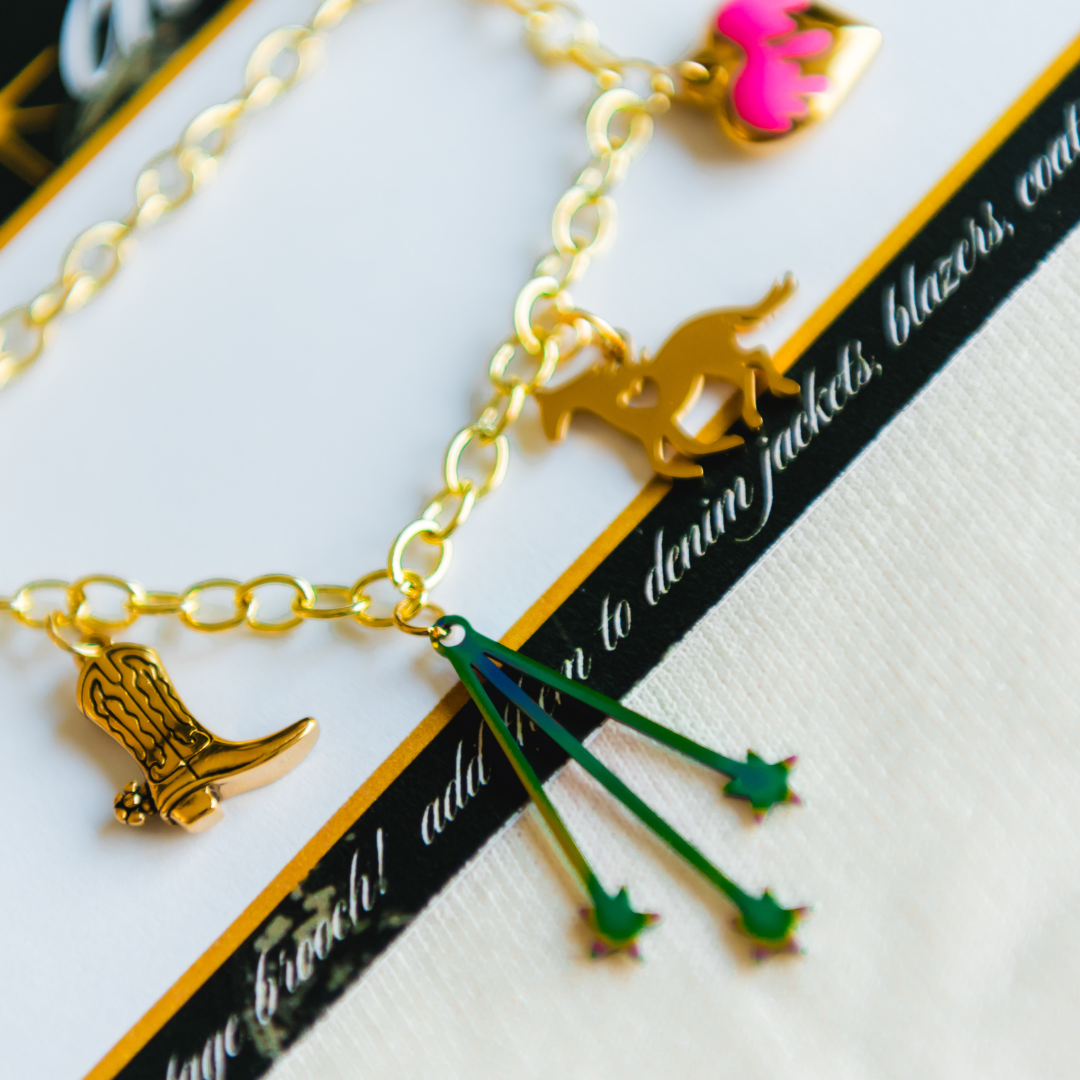 pink pony club // charm chain with brooch