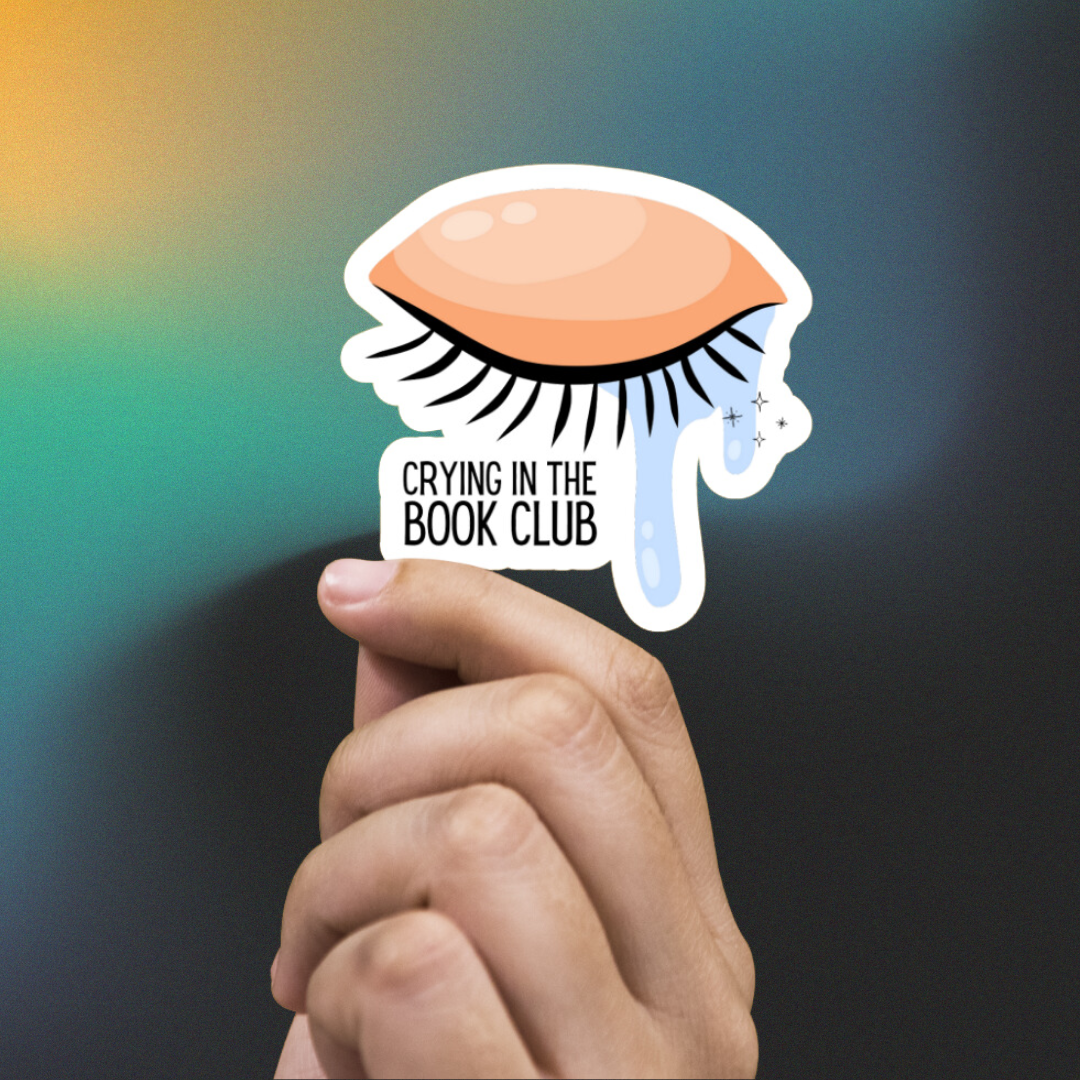 crying in the book club sticker